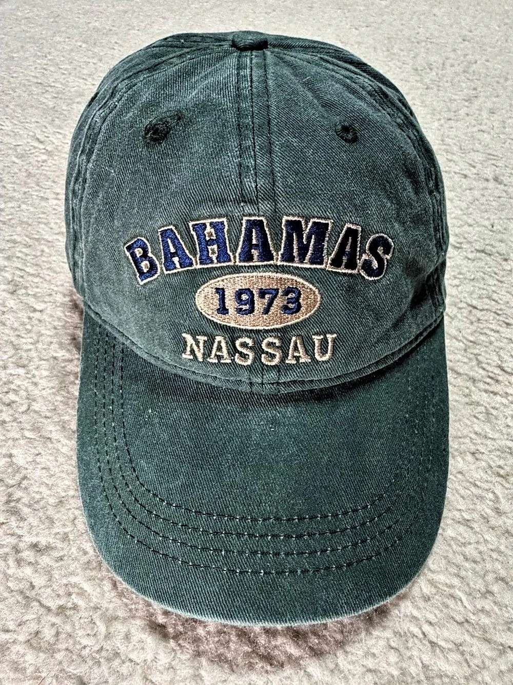 Nassau 1973 Embroidered Green Dad Hat Cap Adjustable Cotton